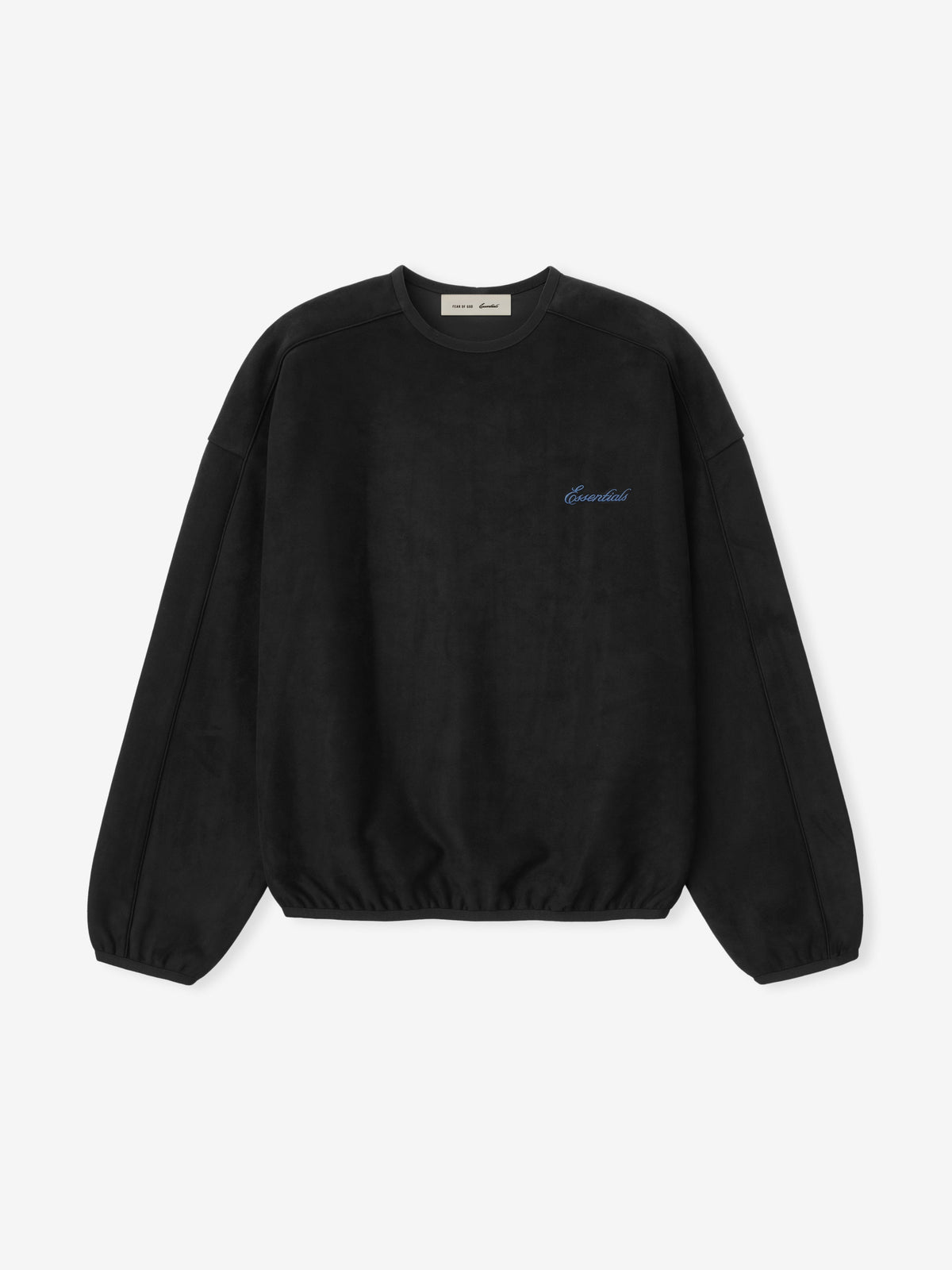 Suede Fleece Signature Modern Crewneck Sweatshirt W/ Piping
