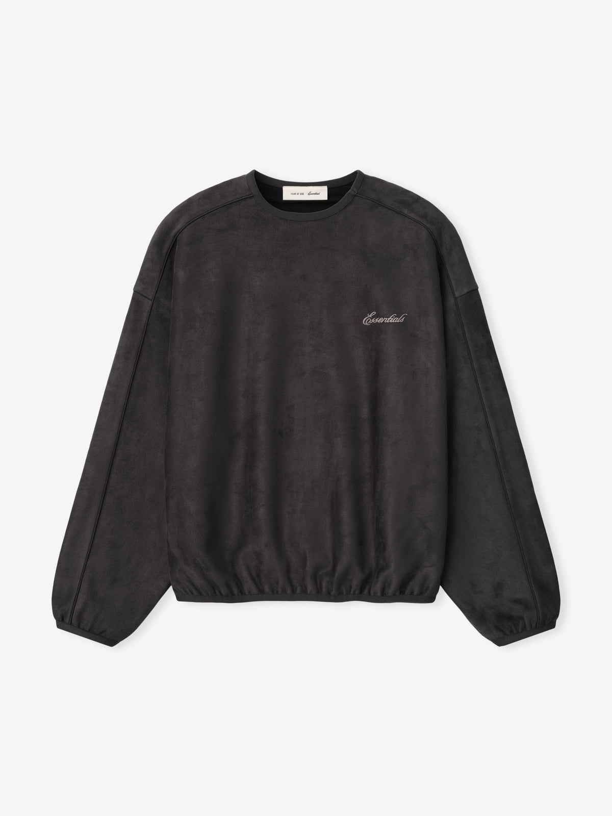 Suede Fleece Signature Modern Crewneck Sweatshirt W/ Piping