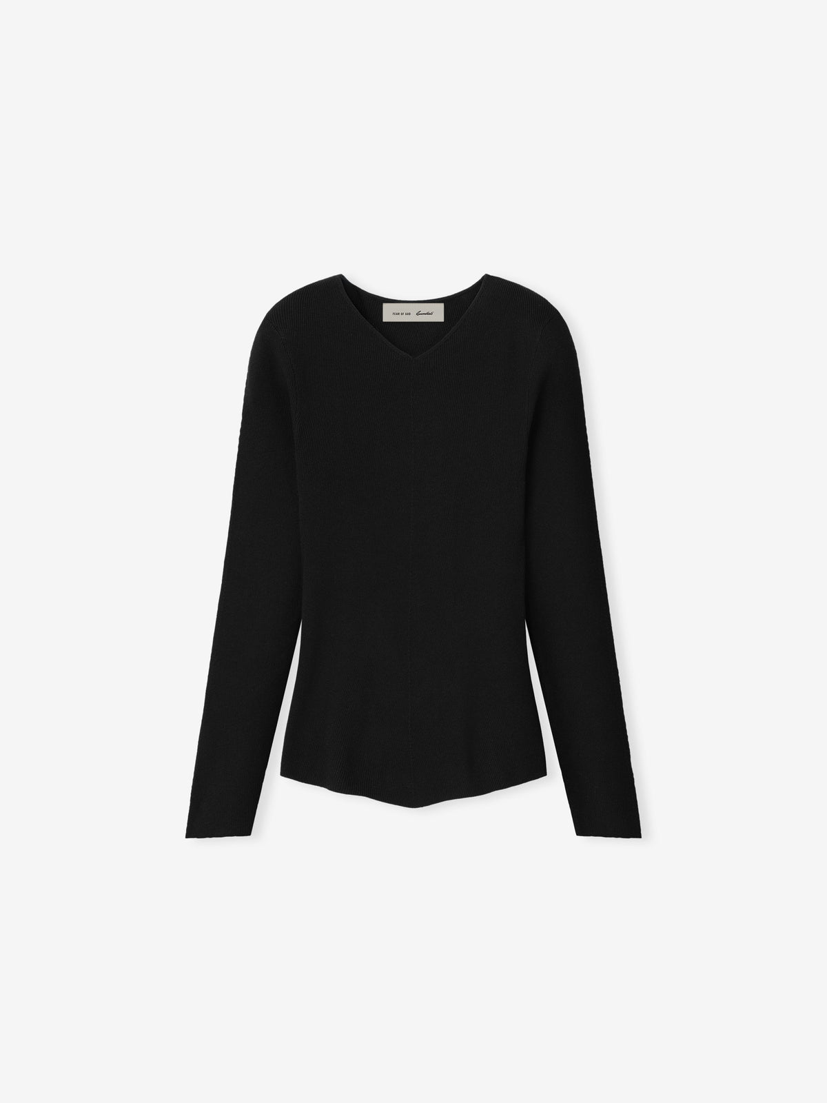 Womens Rib Knit Chevron V-Neck