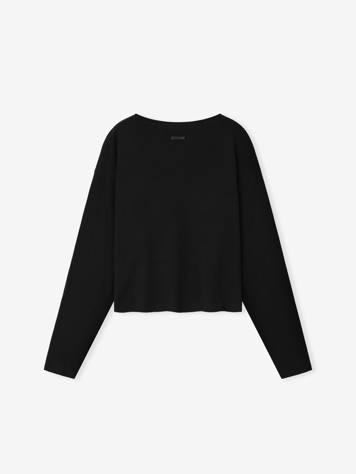Womens Rib Knit Modern Cropped Boatneck