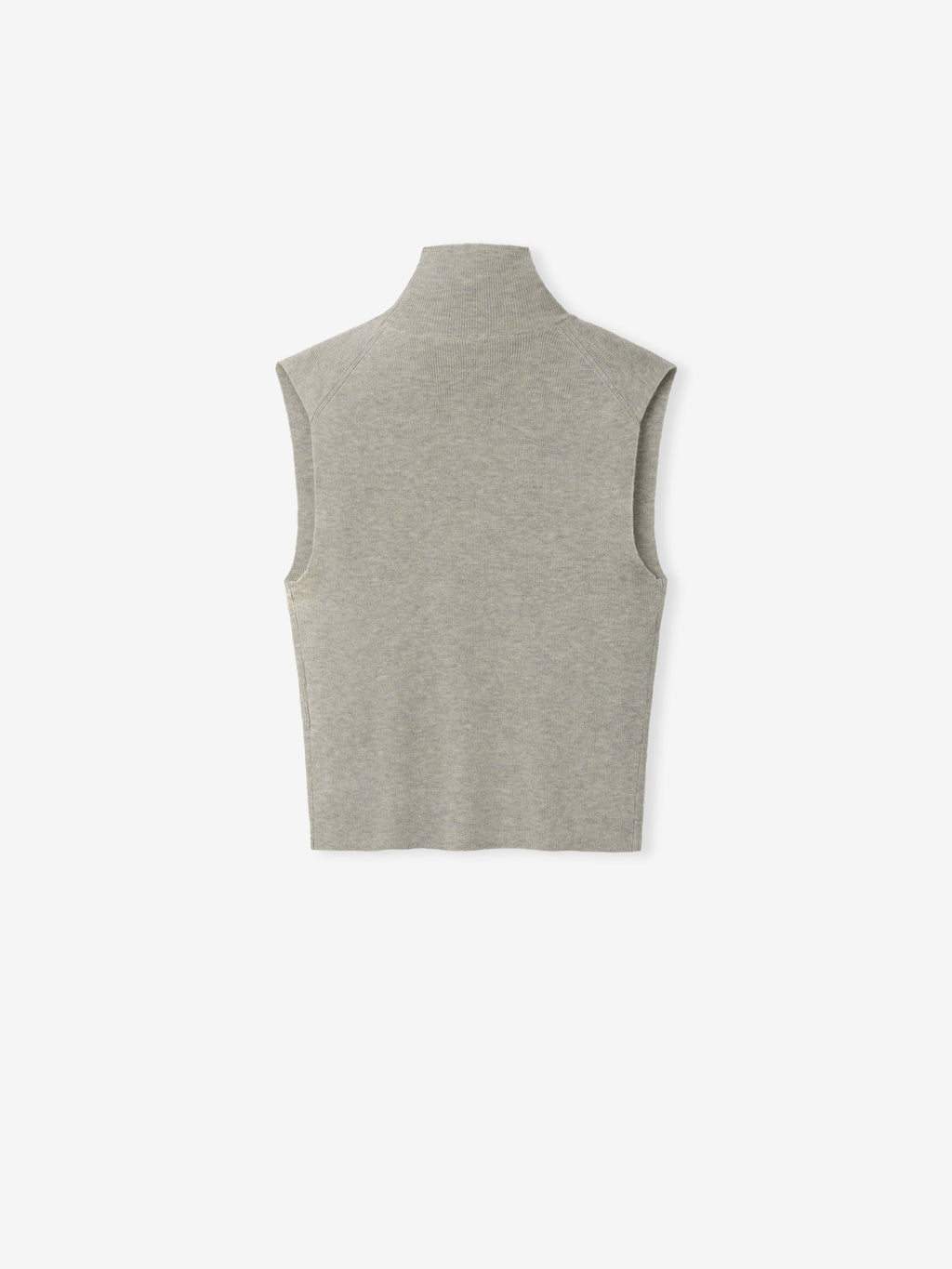 Womens Rib Knit Standing Collar Sleeveless Tank