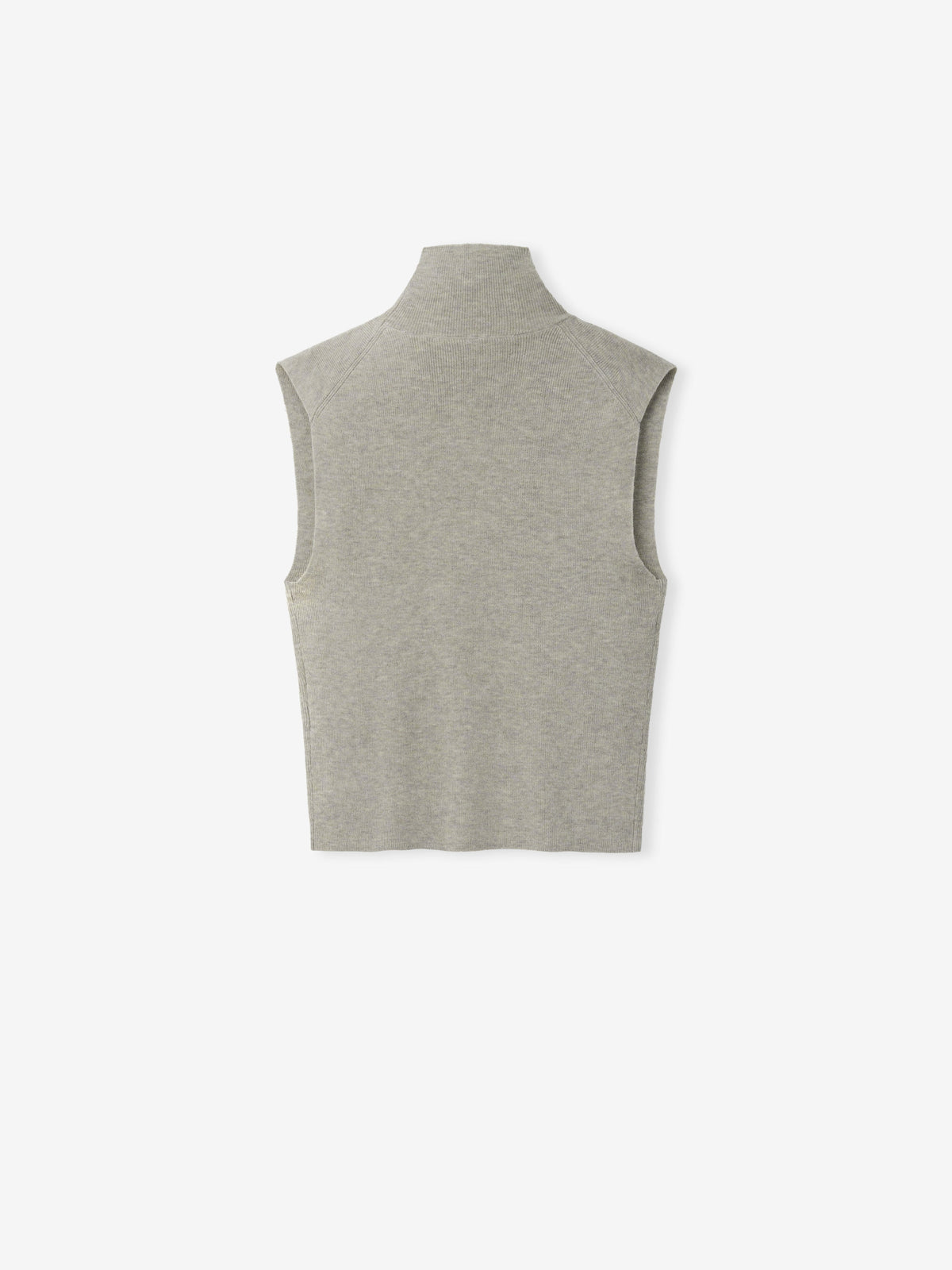 Womens Rib Knit Standing Collar Sleeveless Tank