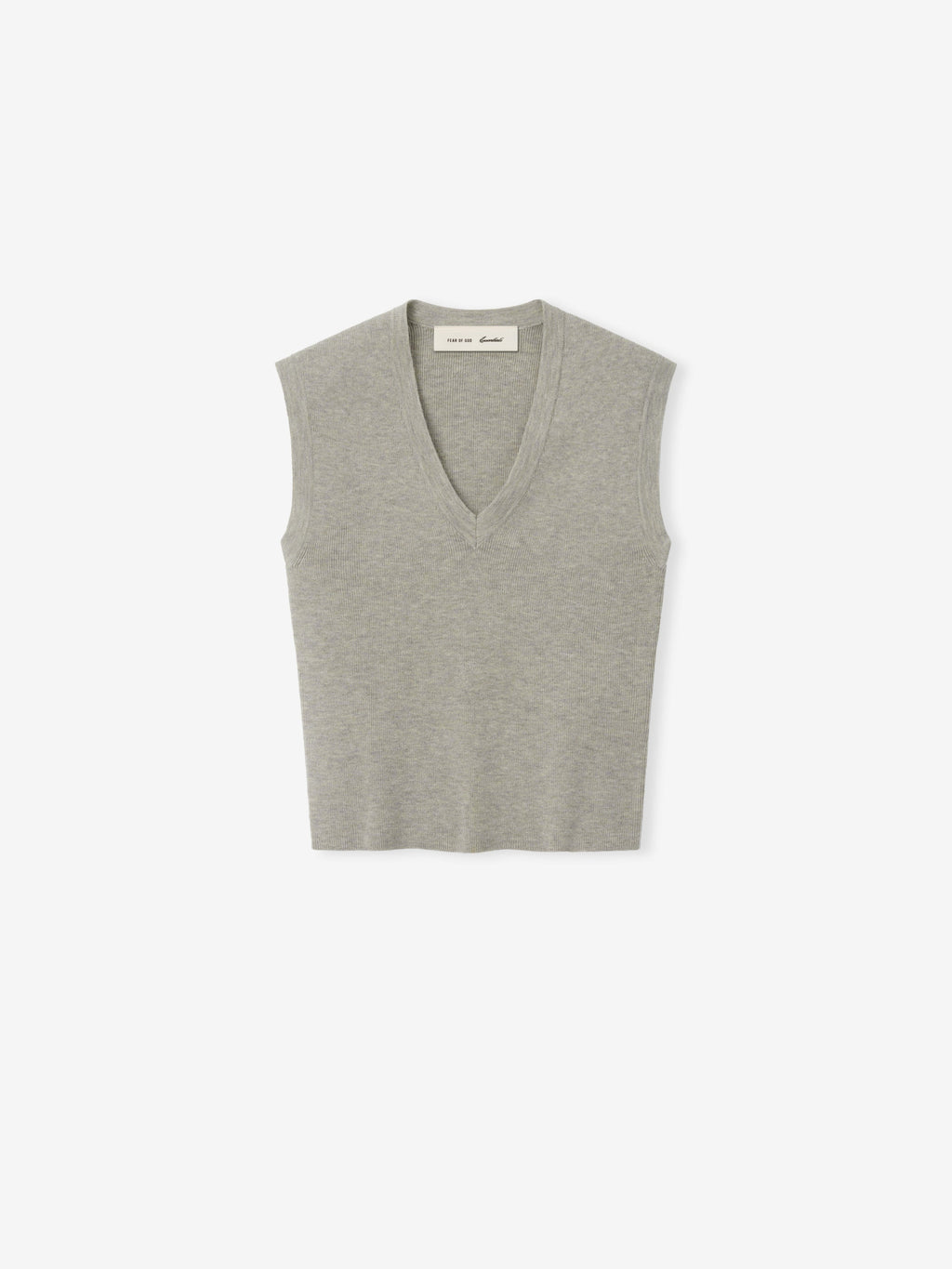 Womens Rib Knit V-Neck Cropped Tank