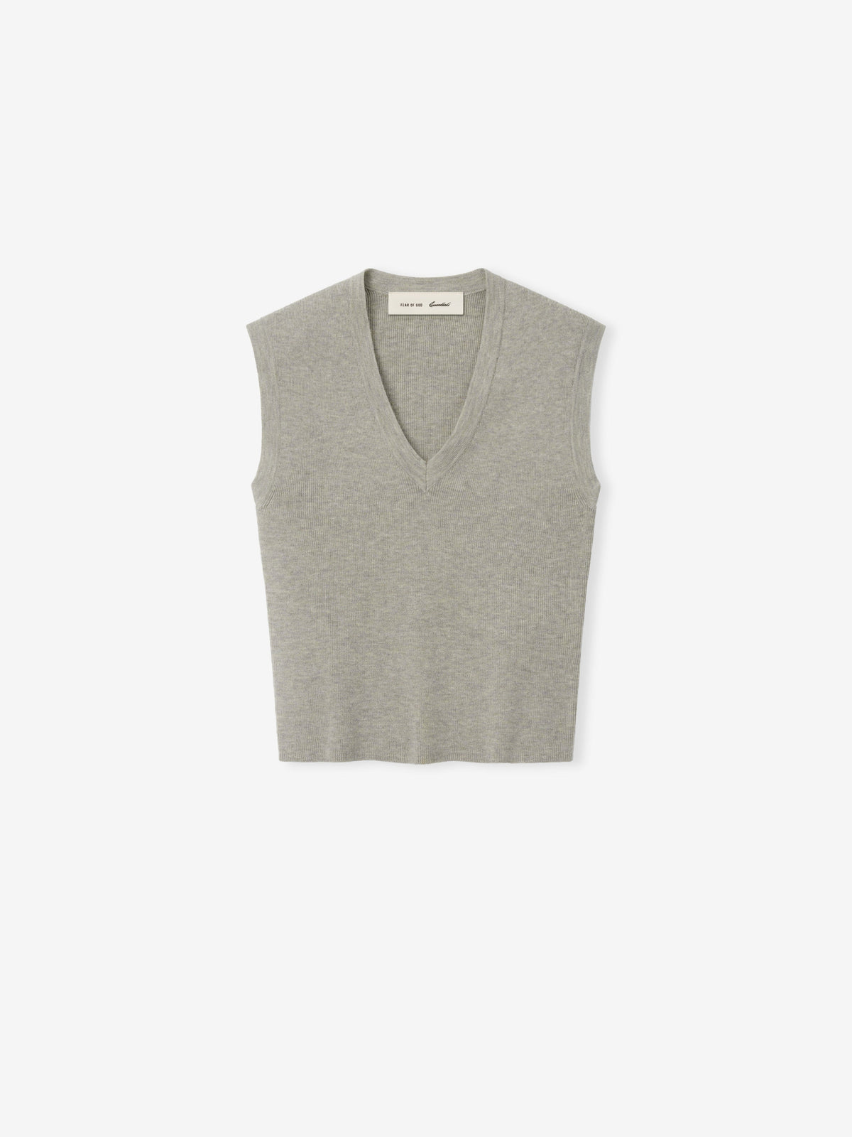 Womens Rib Knit V-Neck Cropped Tank