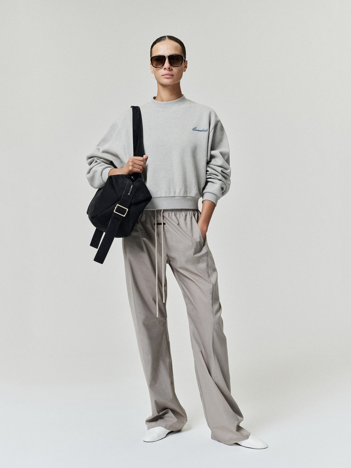 Womens Slim Panelled Rib Pant