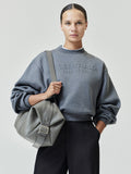 Womens Embossed FW26 Modern Cropped Crewneck